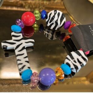 Chunky Multicolored Cross Bracelet